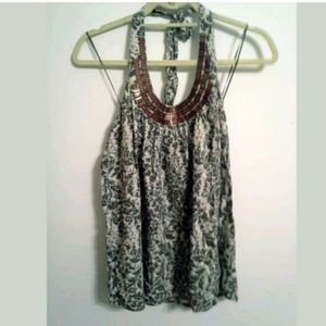 Elle Rayon Halter W/Embellished Neckline...M